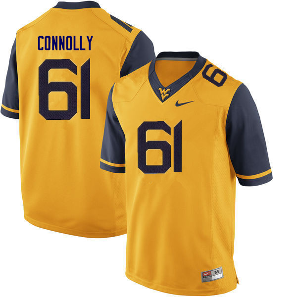 Men #61 Tyler Connolly West Virginia Mountaineers College Football Jerseys Sale-Gold